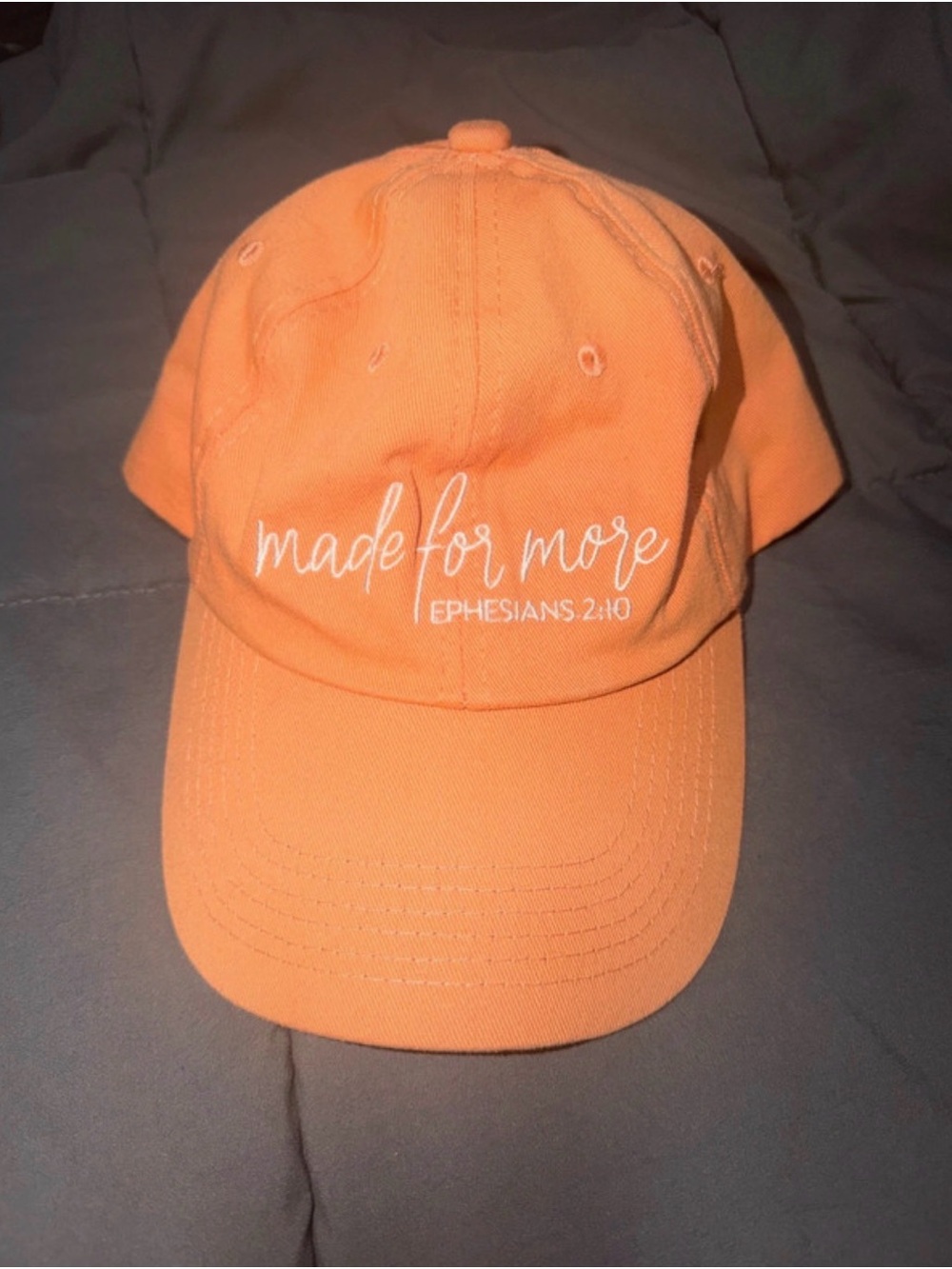 Made For More Embroidered Christian Baseball Cap - Peach
